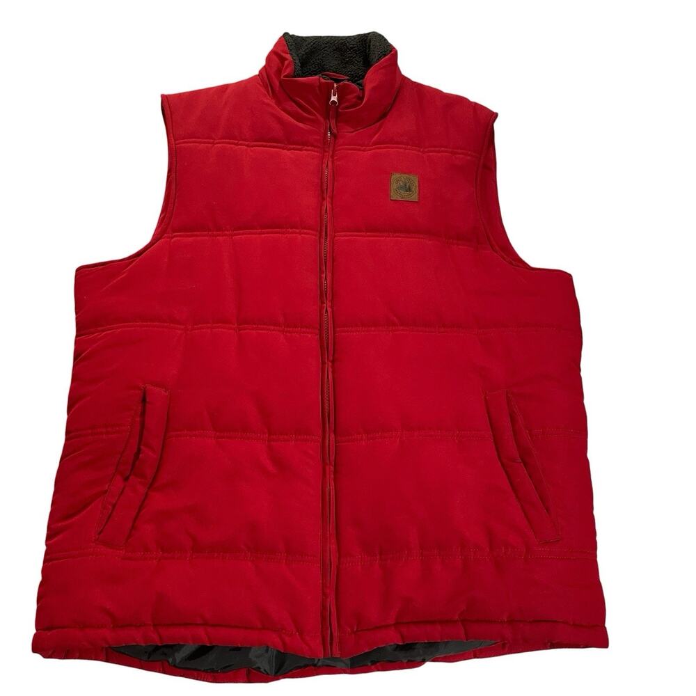 Field & Stream Puffer Vest Men's Large Red Insulated Quilted